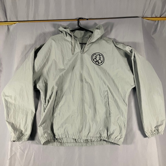 Yeezy Other - Yeezy Bully Mens‎ Grey Hooded Lightweight Zip Jacket Size 2 Kanye Ye Windbreaker